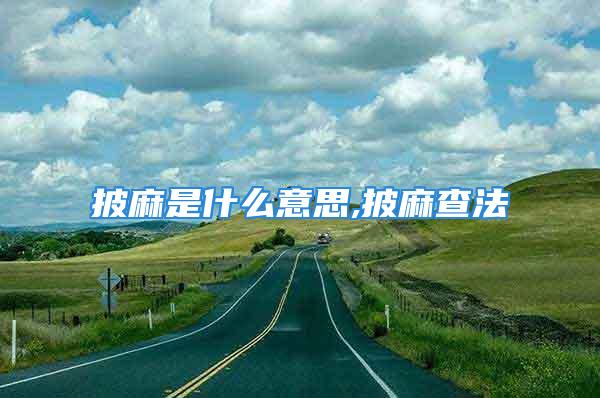 披麻是什么意思,披麻查法