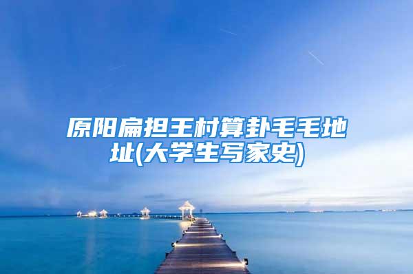 原阳扁担王村算卦毛毛地址(大学生写家史)