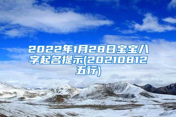 2022年1月28日宝宝八字起名提示(20210812五行)