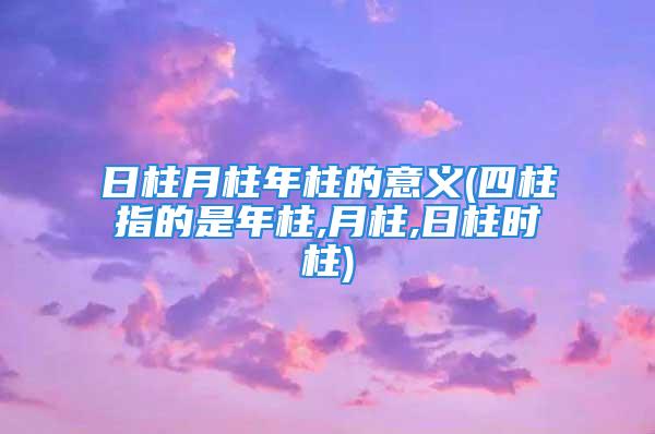 日柱月柱年柱的意义(四柱指的是年柱,月柱,日柱时柱)