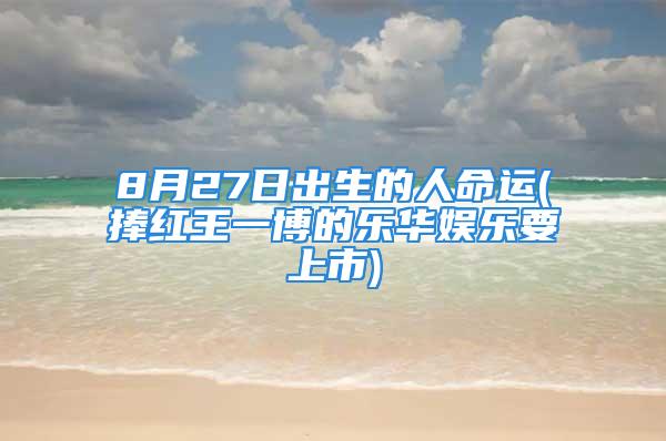 8月27日出生的人命运(捧红王一博的乐华娱乐要上市)