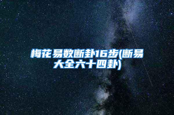 梅花易数断卦16步(断易大全六十四卦)