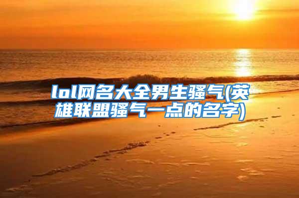 lol网名大全男生骚气(英雄联盟骚气一点的名字)