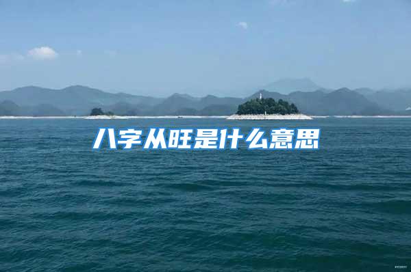 八字从旺是什么意思