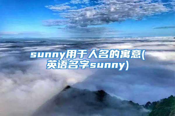 sunny用于人名的寓意(英语名字sunny)
