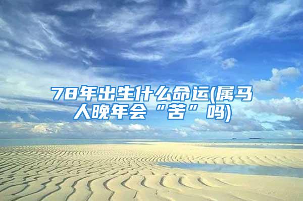 78年出生什么命运(属马人晚年会“苦”吗)