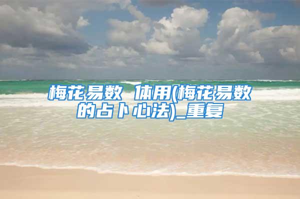 梅花易数 体用(梅花易数的占卜心法)_重复