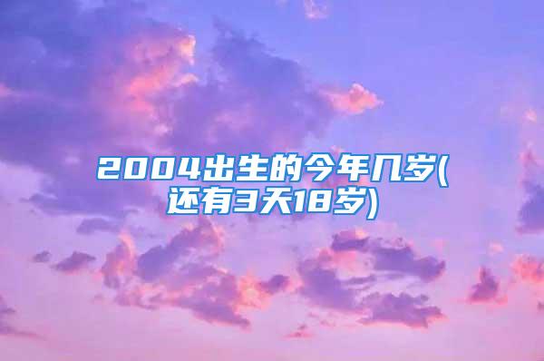 2004出生的今年几岁(还有3天18岁)