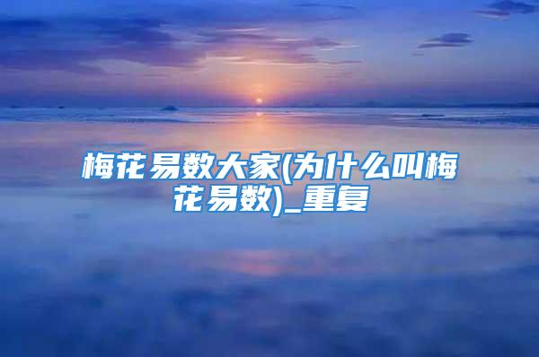 梅花易数大家(为什么叫梅花易数)_重复