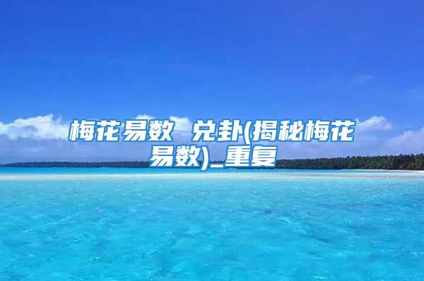 梅花易数 兑卦(揭秘梅花易数)_重复
