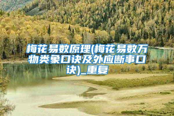梅花易数原理(梅花易数万物类象口诀及外应断事口诀)_重复