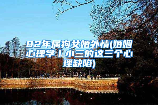 82年属狗女婚外情(婚姻心理学丨小三的这三个心理缺陷)