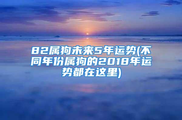 82属狗未来5年运势(不同年份属狗的2018年运势都在这里)