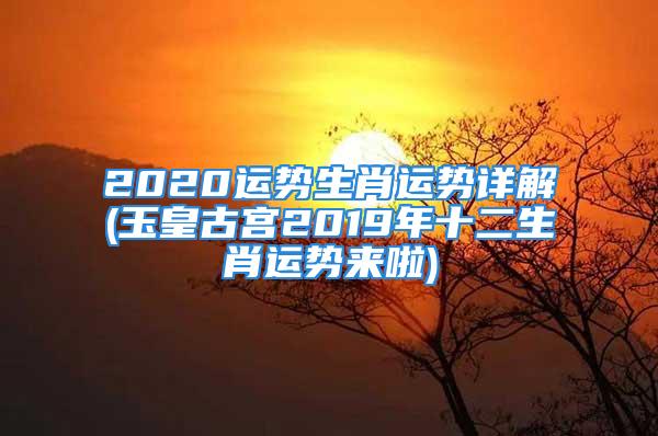 2020运势生肖运势详解(玉皇古宫2019年十二生肖运势来啦)