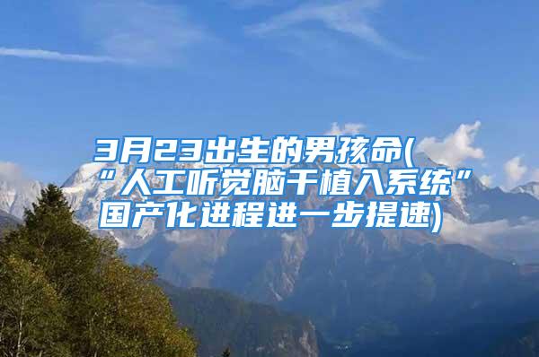 3月23出生的男孩命(“人工听觉脑干植入系统”国产化进程进一步提速)