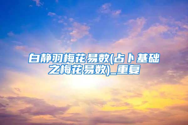 白静羽梅花易数(占卜基础之梅花易数)_重复