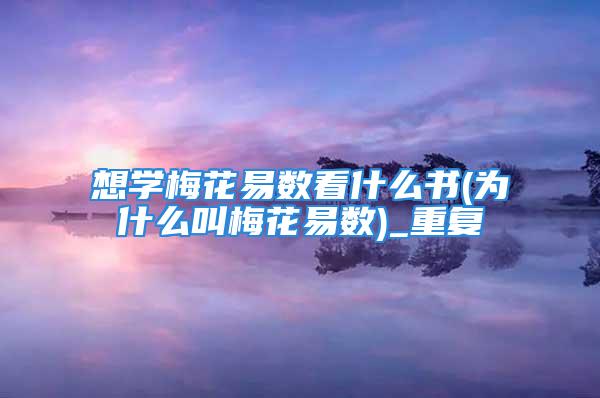 想学梅花易数看什么书(为什么叫梅花易数)_重复