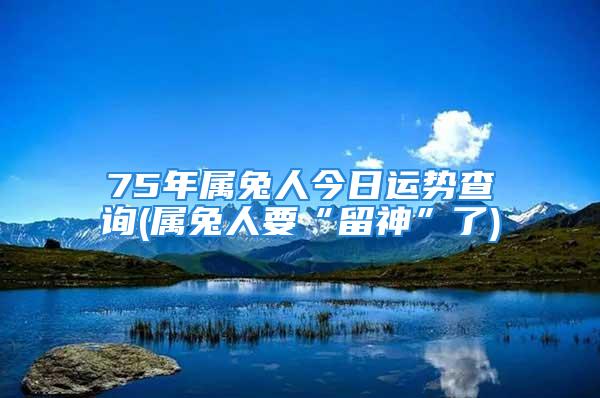 75年属兔人今日运势查询(属兔人要“留神”了)