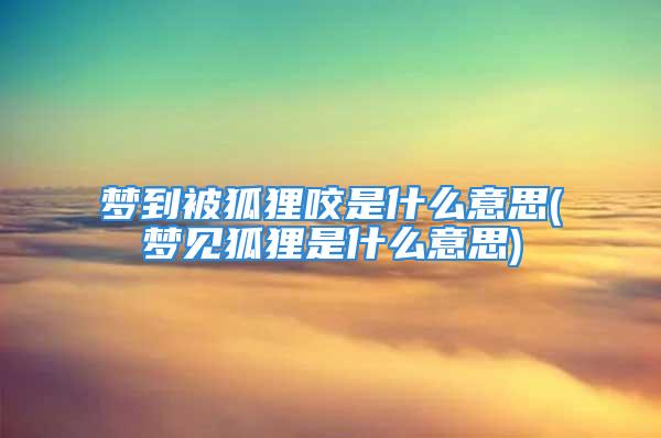 梦到被狐狸咬是什么意思(梦见狐狸是什么意思)
