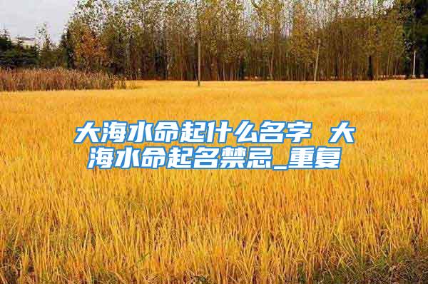 大海水命起什么名字 大海水命起名禁忌_重复