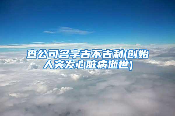 查公司名字吉不吉利(创始人突发心脏病逝世)