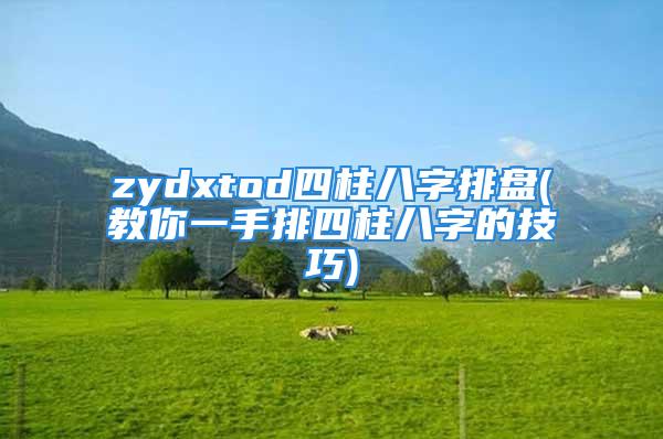 zydxtod四柱八字排盘(教你一手排四柱八字的技巧)