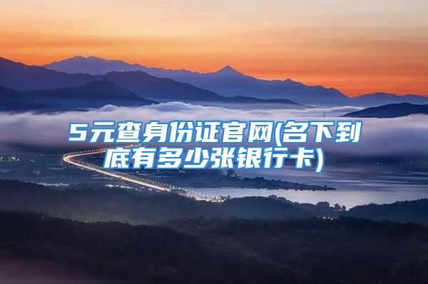5元查身份证官网(名下到底有多少张银行卡)
