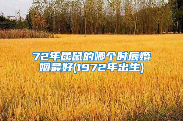 72年属鼠的哪个时辰婚姻最好(1972年出生)