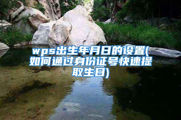 wps出生年月日的设置(如何通过身份证号快速提取生日)