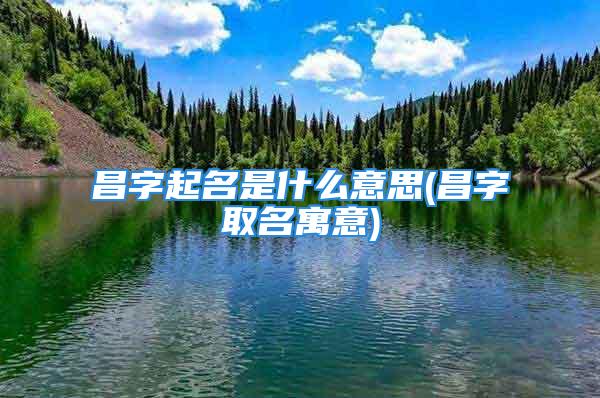 昌字起名是什么意思(昌字取名寓意)