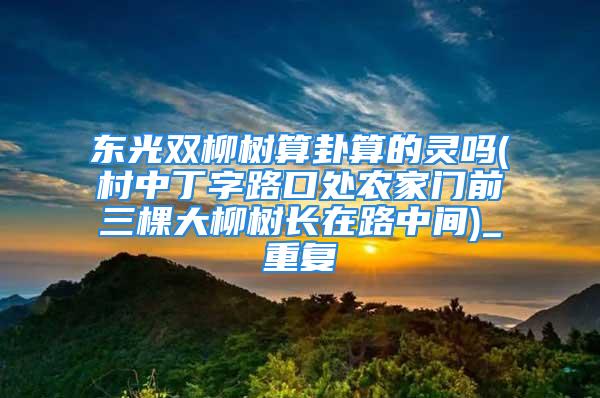 东光双柳树算卦算的灵吗(村中丁字路口处农家门前三棵大柳树长在路中间)_重复