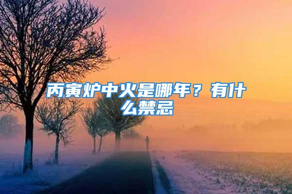 丙寅炉中火是哪年？有什么禁忌