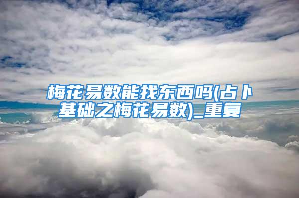 梅花易数能找东西吗(占卜基础之梅花易数)_重复