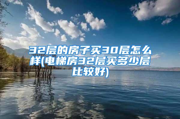 32层的房子买30层怎么样(电梯房32层买多少层比较好)