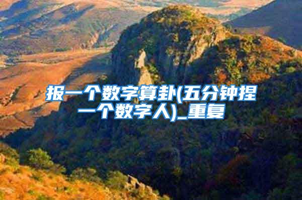报一个数字算卦(五分钟捏一个数字人)_重复