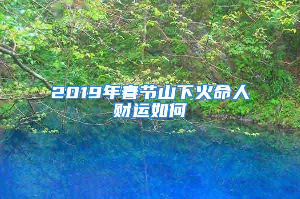 2019年春节山下火命人财运如何