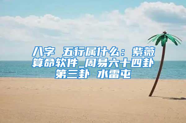 八字 五行属什么：紫薇算命软件_周易六十四卦第三卦 水雷屯