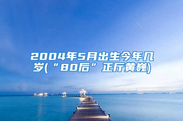 2004年5月出生今年几岁(“80后”正厅黄巍)