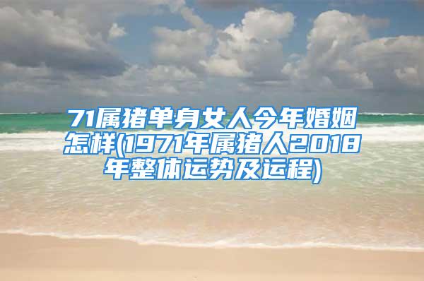 71属猪单身女人今年婚姻怎样(1971年属猪人2018年整体运势及运程)