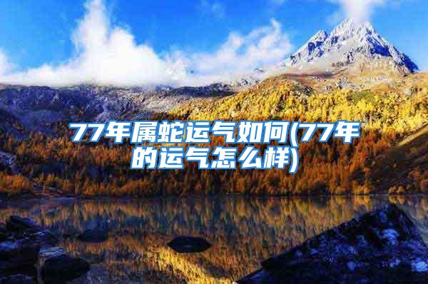 77年属蛇运气如何(77年的运气怎么样)