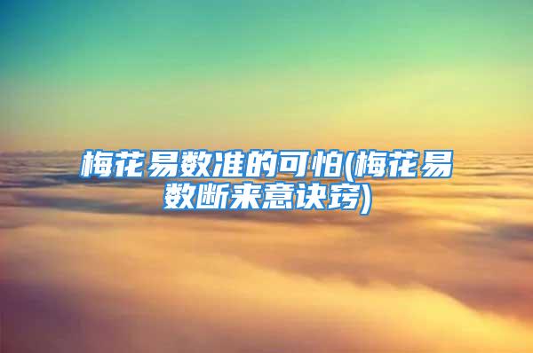 梅花易数准的可怕(梅花易数断来意诀窍)