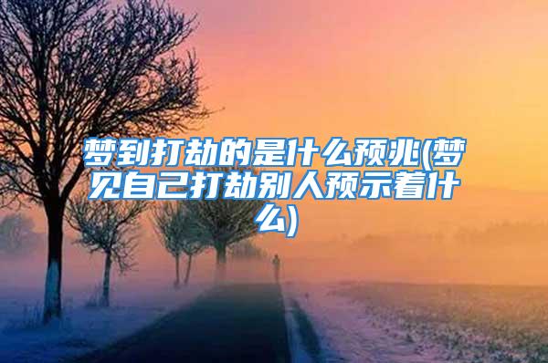 梦到打劫的是什么预兆(梦见自己打劫别人预示着什么)