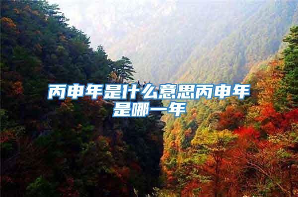 丙申年是什么意思丙申年是哪一年