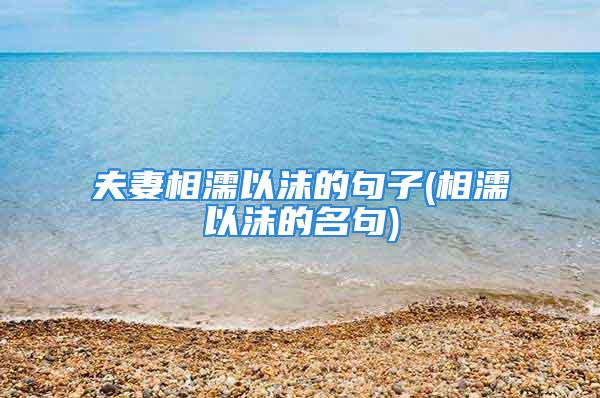 夫妻相濡以沫的句子(相濡以沫的名句)