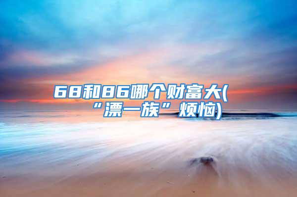 68和86哪个财富大(“漂一族”烦恼)