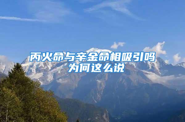 丙火命与辛金命相吸引吗 为何这么说
