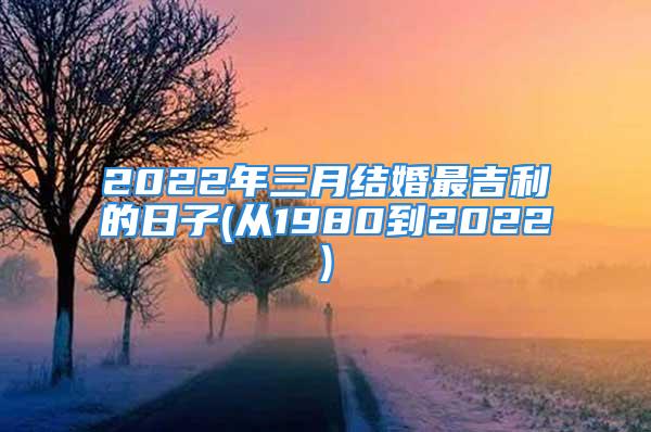 2022年三月结婚最吉利的日子(从1980到2022)