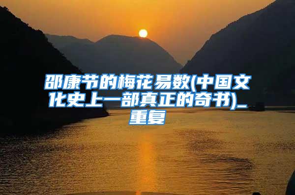 邵康节的梅花易数(中国文化史上一部真正的奇书)_重复