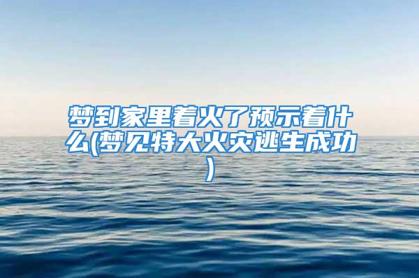 梦到家里着火了预示着什么(梦见特大火灾逃生成功)