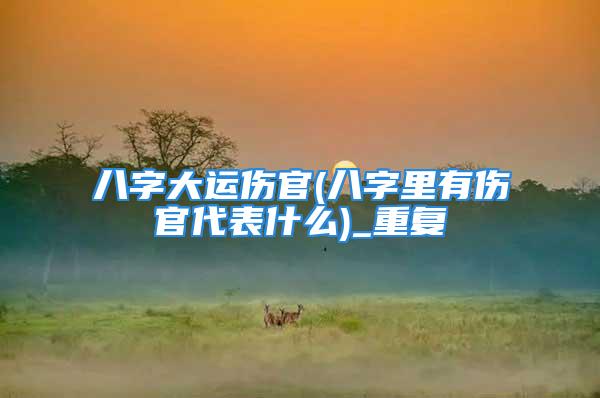 八字大运伤官(八字里有伤官代表什么)_重复